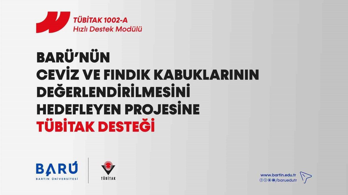 BARÜ ceviz ve fındık kabuğu projesine TÜBİTAK desteği belli oldu